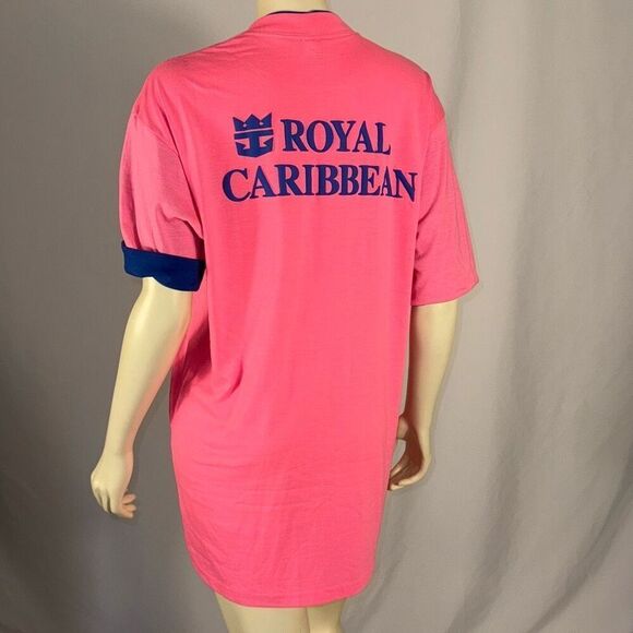 Vintage Neon Puffy Graphics Sea Trek Ringer Royal Caribbean T Shirt Unisex Sz On - Picture 7 of 12